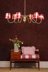 Uppsala 6 Light Armed Pendant Butter Brass Fitting Only